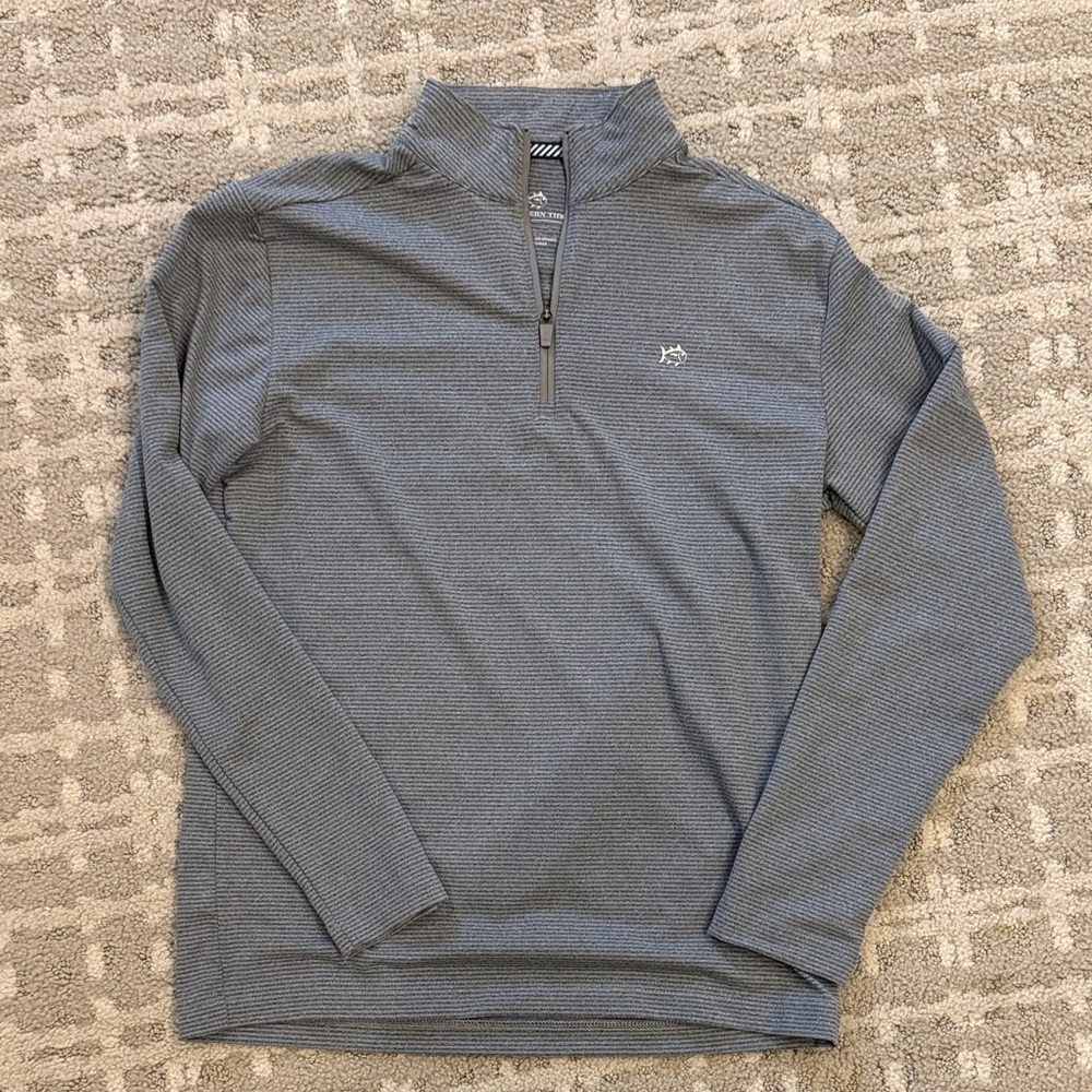 Boy’s Southern Tide Gray Quarter-Zip Sweater
